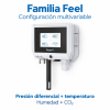 Familia Feel: configuración de presión diferencial, temperatura, humedad y CO₂